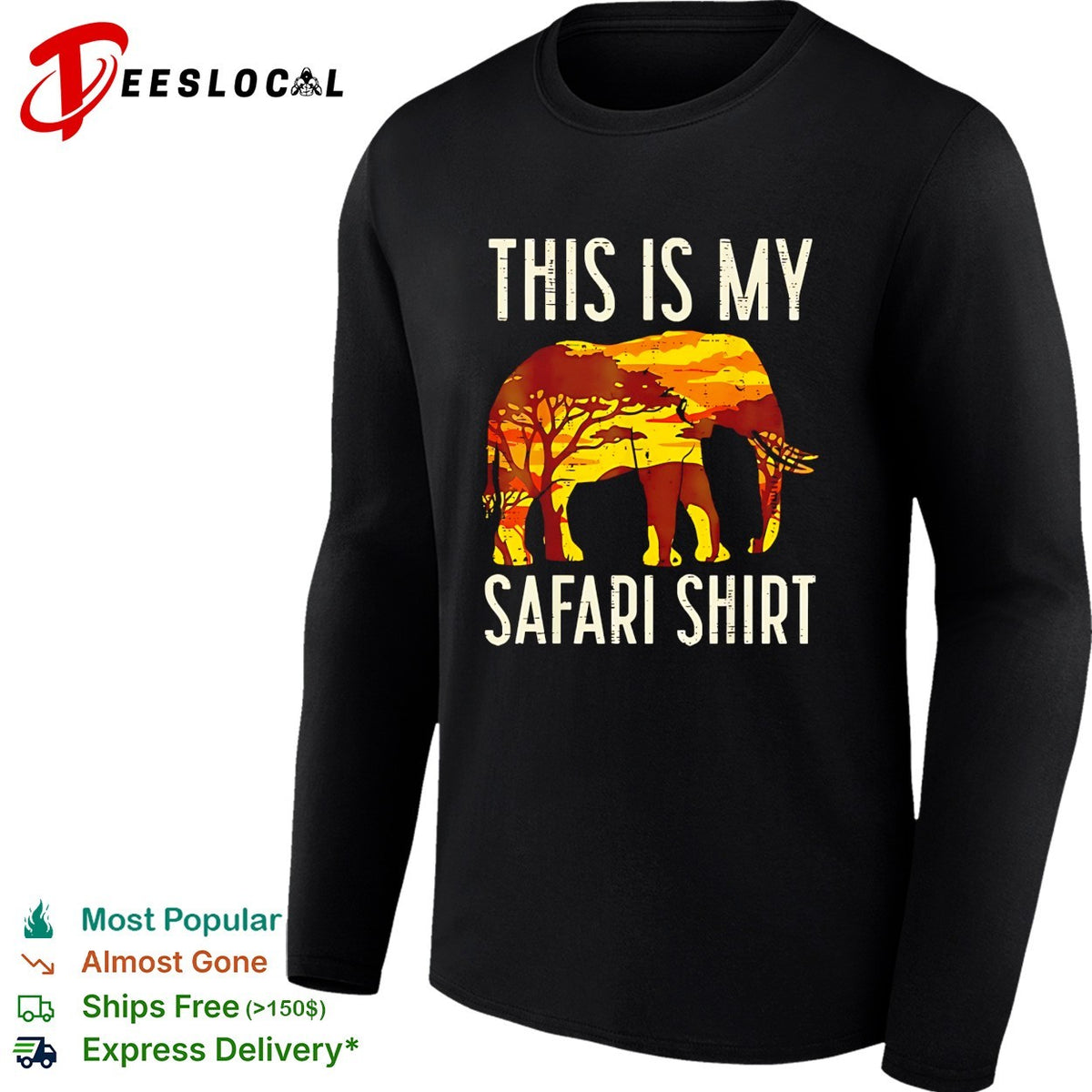 This is my safari shirt elephant Africa sunset silhouette art shirt