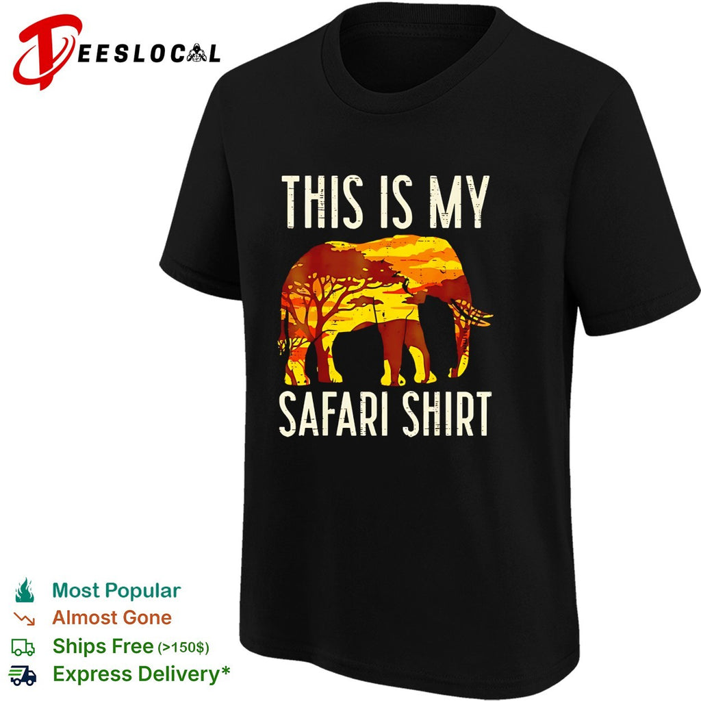 This is my safari shirt elephant Africa sunset silhouette art shirt