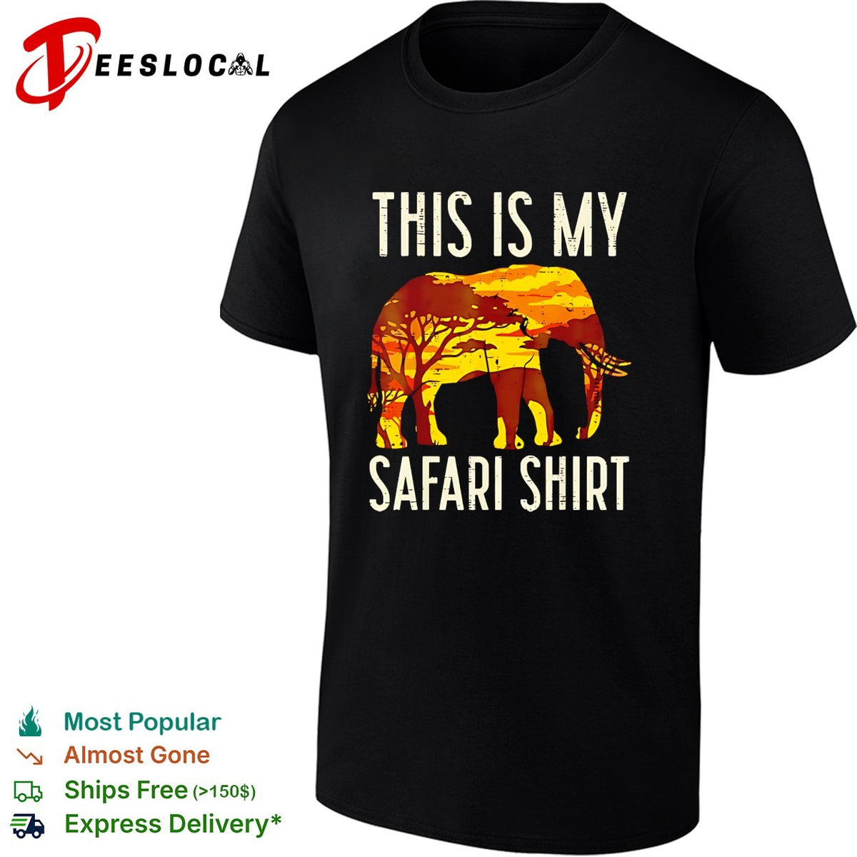 This is my safari shirt elephant Africa sunset silhouette art shirt