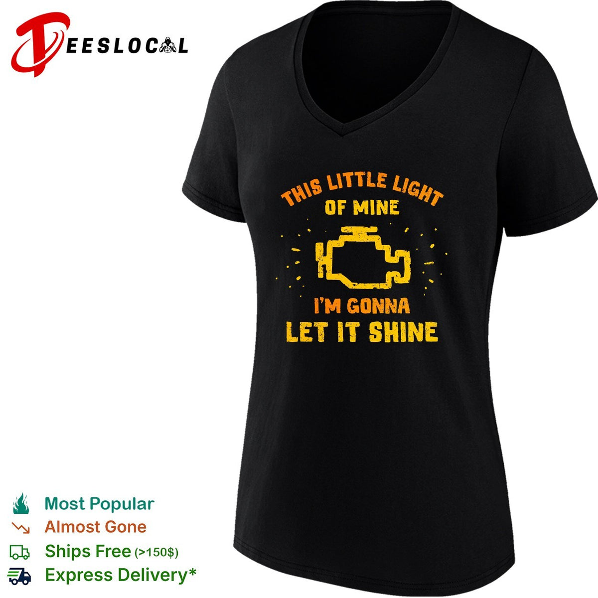 This little light of mine I’m gonna let it shine check engine mechanic humor shirt
