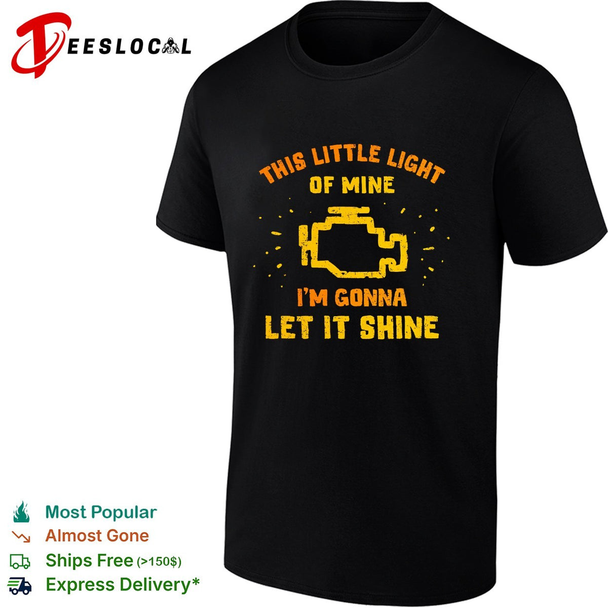 This little light of mine I’m gonna let it shine check engine mechanic humor shirt