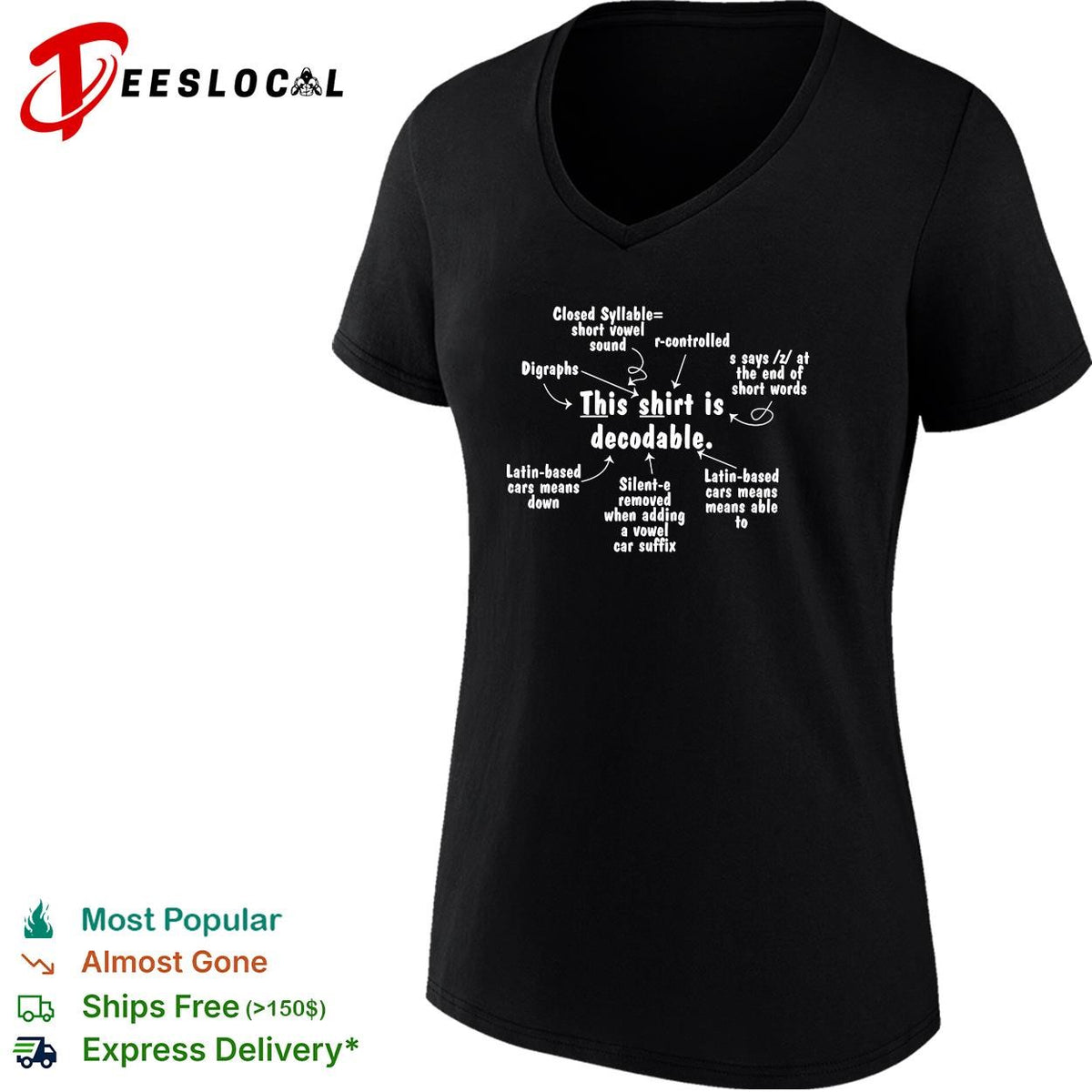 This shirt is decodable phonics teacher diagram funny shirt