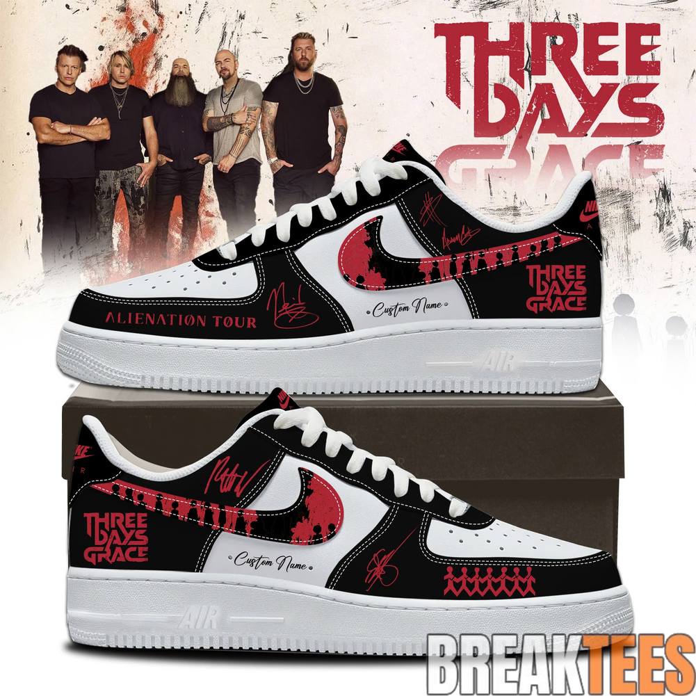 Three Days Grace Alienation Tour 2026 Custom Air Force 1 Shoes