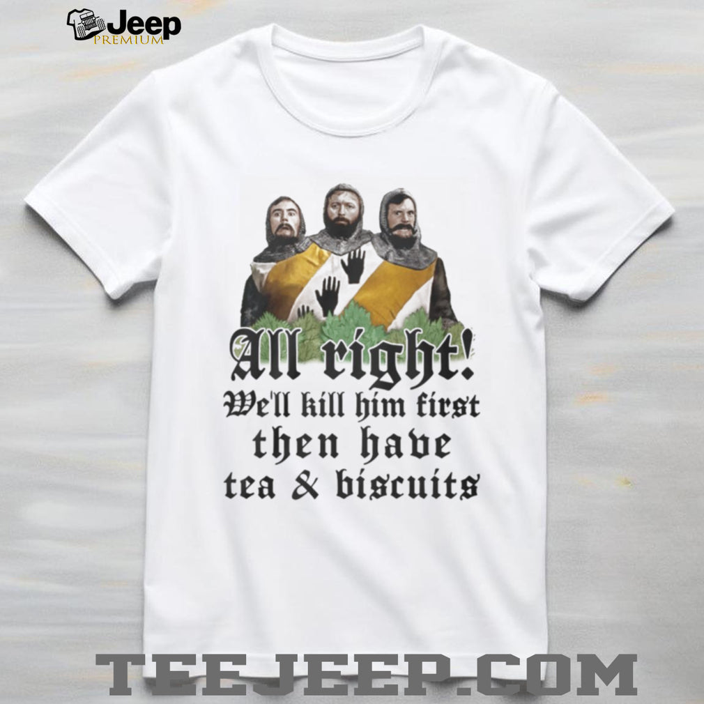 Three Headed Knight Tea and Biscuits Monty Python Quote T Shirt