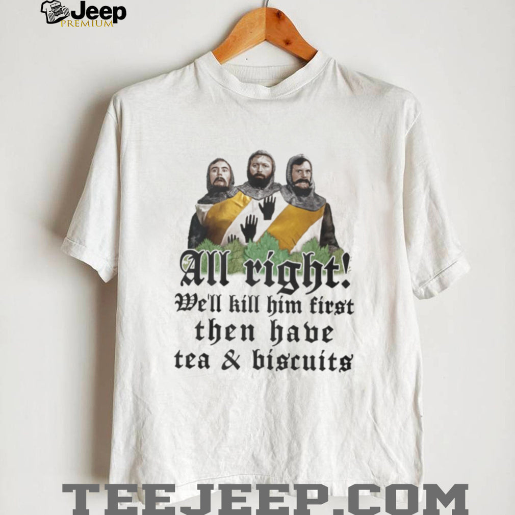 Three Headed Knight Tea and Biscuits Monty Python Quote T Shirt