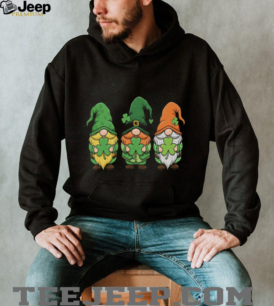 Three Lucky Irish Gnomes Shamrocks St. Paddy’s Day Graphic T Shirt