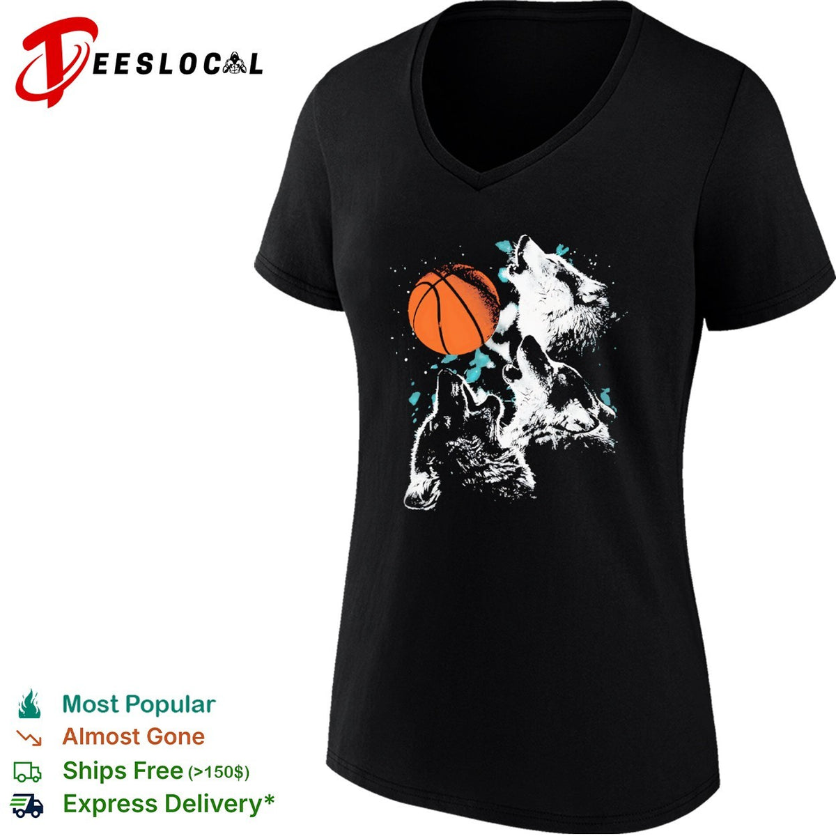 Three Wolves Howling at a Basketball NBA Minnesota Timberwolves shirt