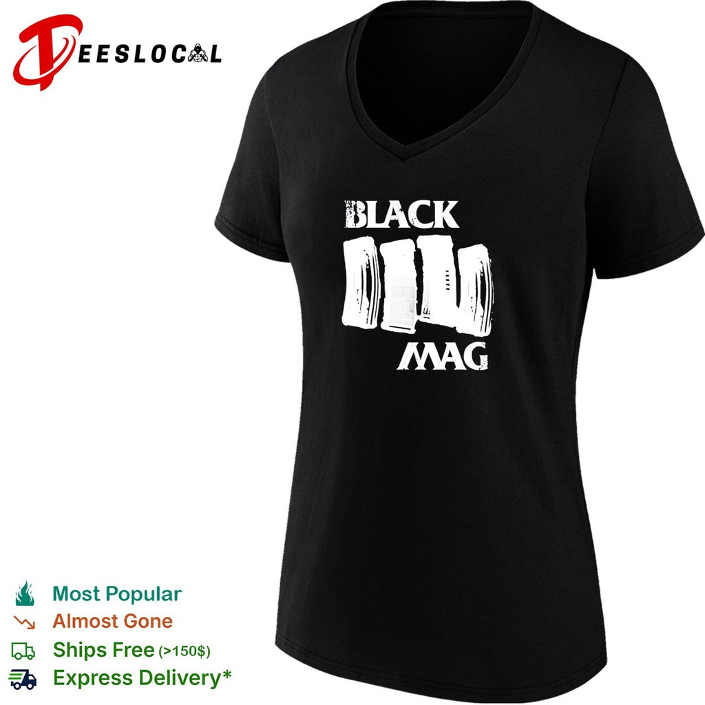 Three rifle magazines bold text gun rights statement shirt