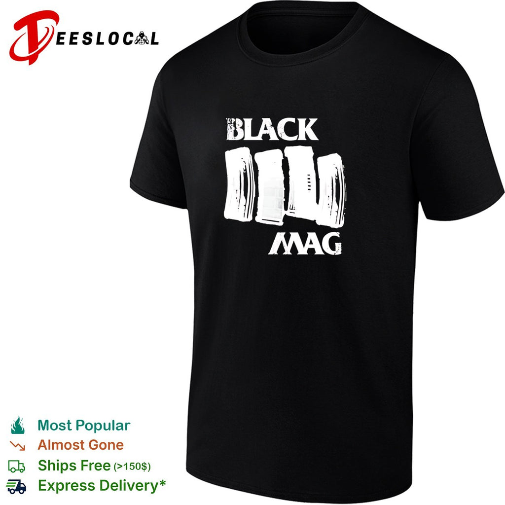 Three rifle magazines bold text gun rights statement shirt