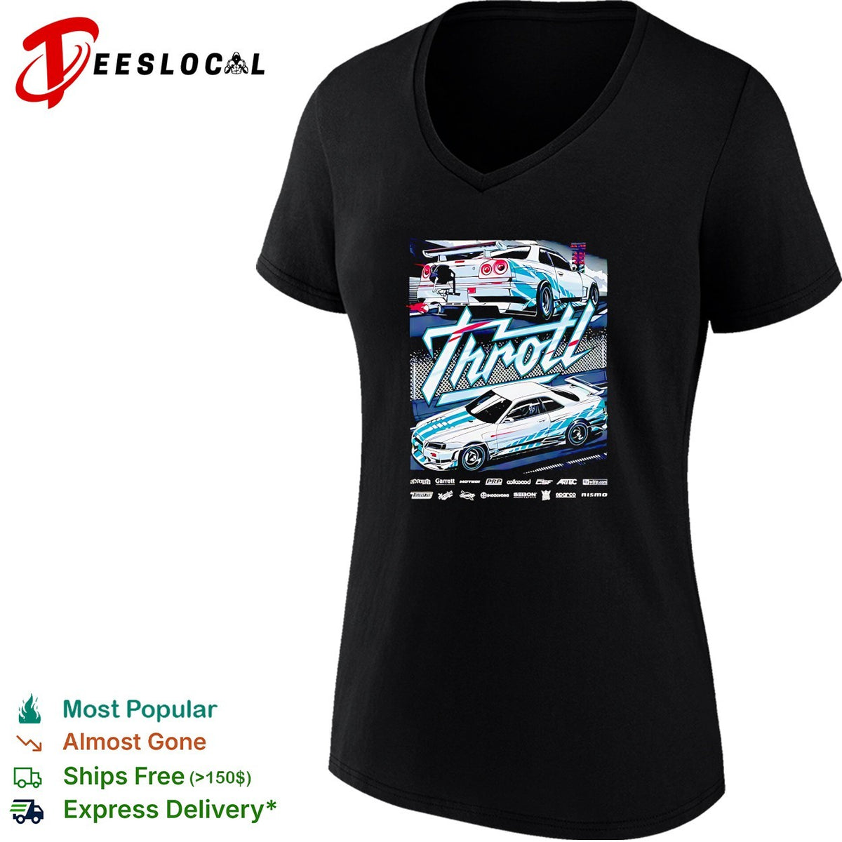 Throtl Nissan Skyline GT-R automotive graphic shirt