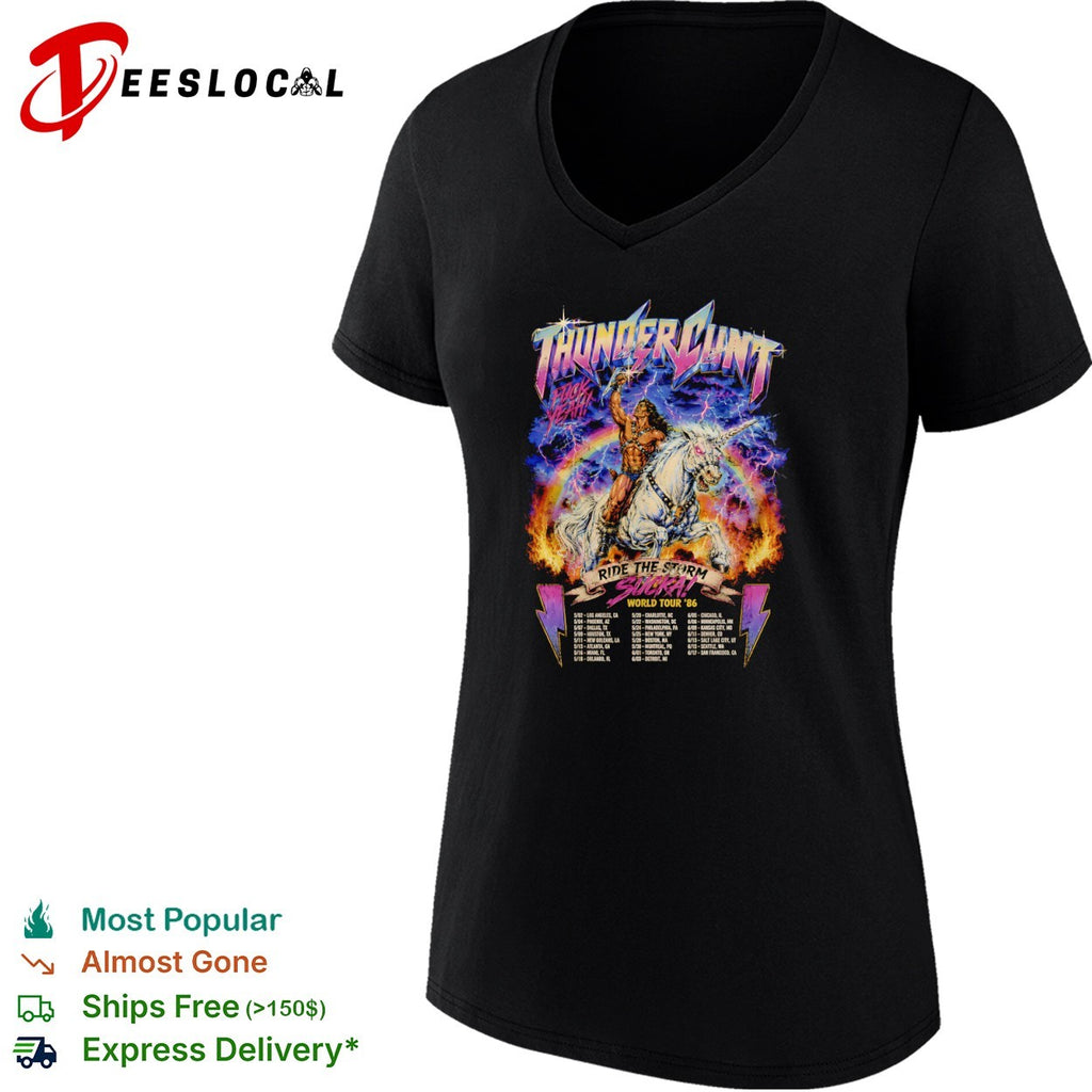 Thundercunt Ride the Storm Sucka World Tour 86 1986 Heavy Metal Fantasy shirt