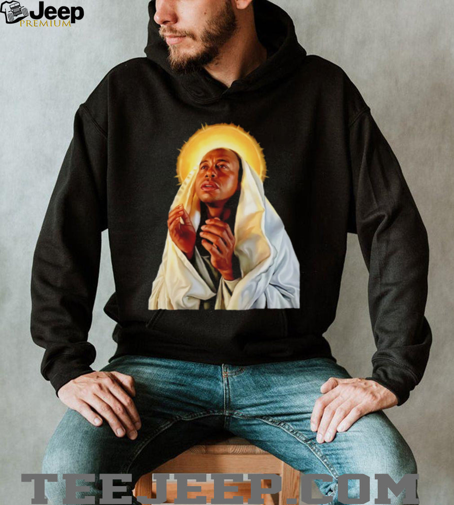 Tiger Woods Saint Virgin Mary Religious Parody Master of Golf Graphic T Shirt