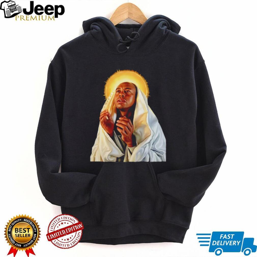 Tiger Woods Saint Virgin Mary Religious Parody Master of Golf Graphic T Shirt