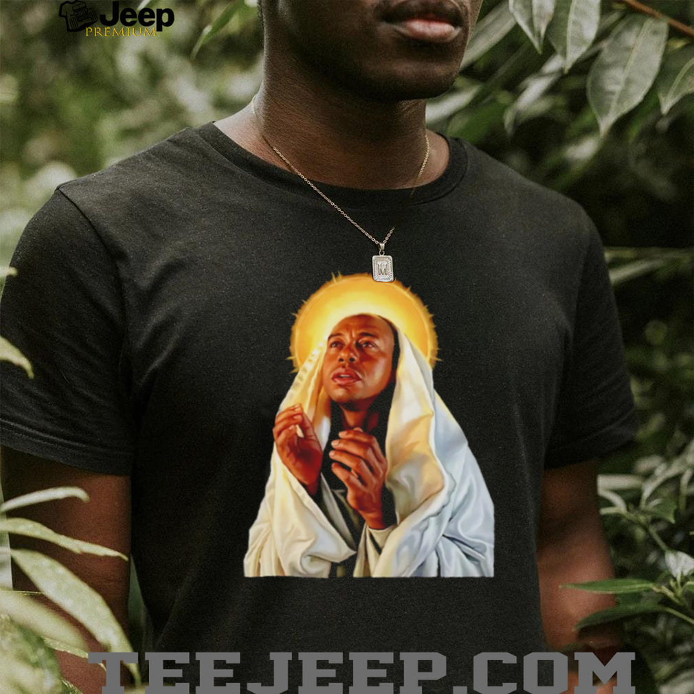 Tiger Woods Saint Virgin Mary Religious Parody Master of Golf Graphic T Shirt