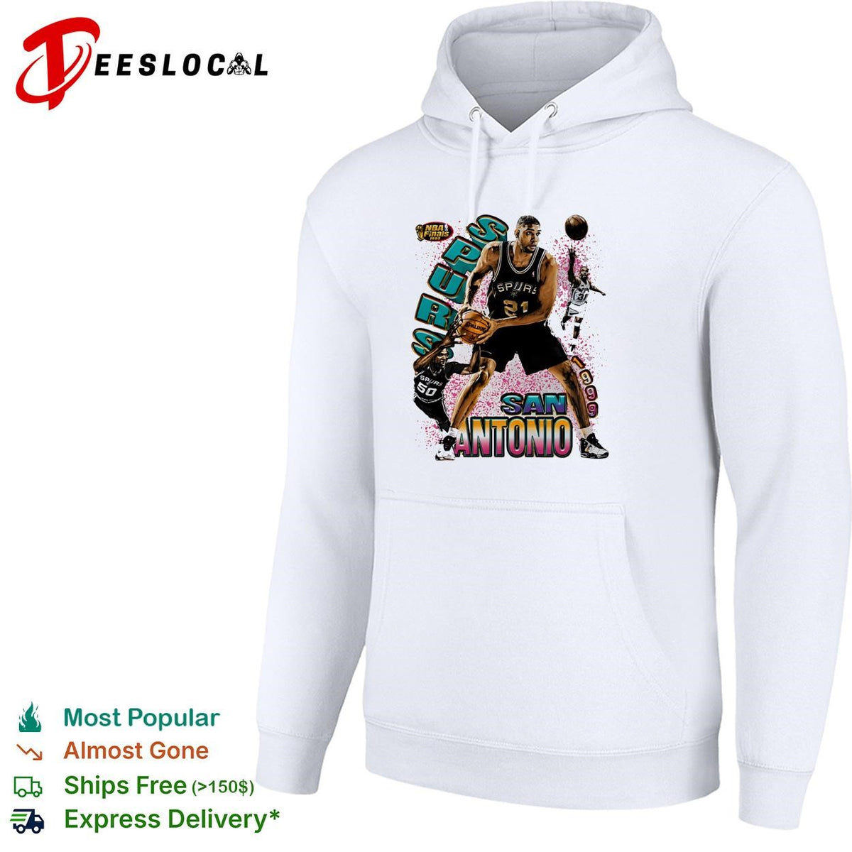 Tim Duncan San Antonio Spurs 1999 Finals Retro Basketball Legends shirt
