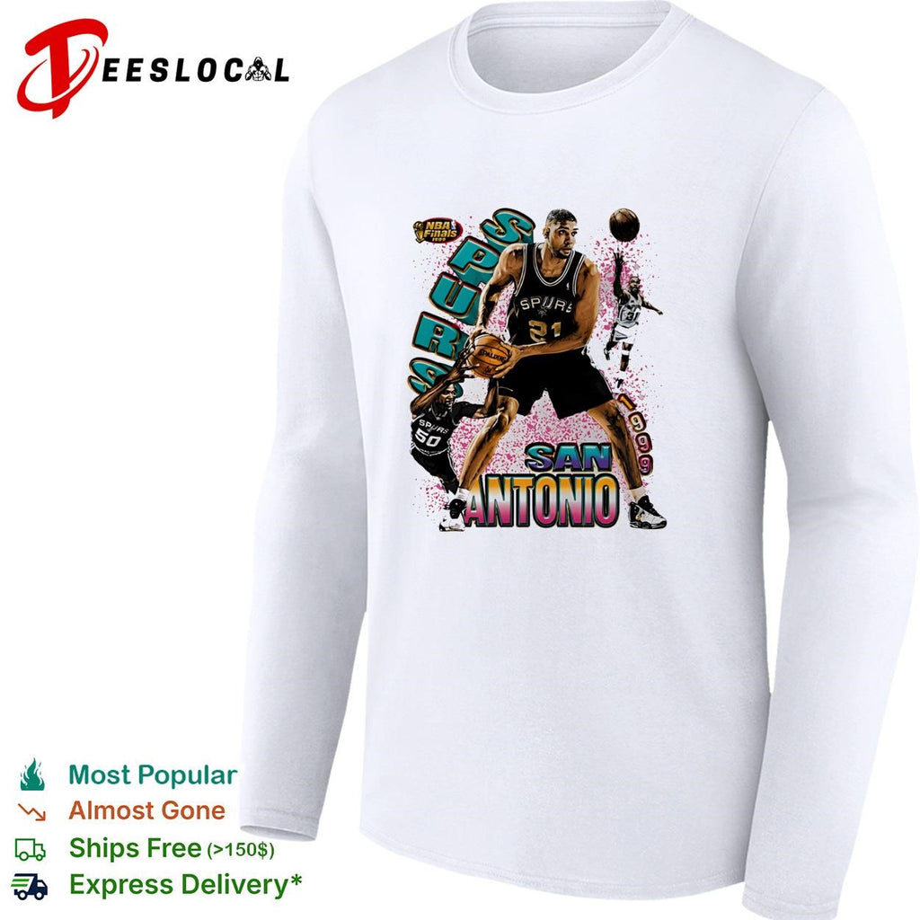 Tim Duncan San Antonio Spurs 1999 Finals Retro Basketball Legends shirt