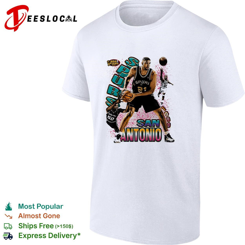 Tim Duncan San Antonio Spurs 1999 Finals Retro Basketball Legends shirt