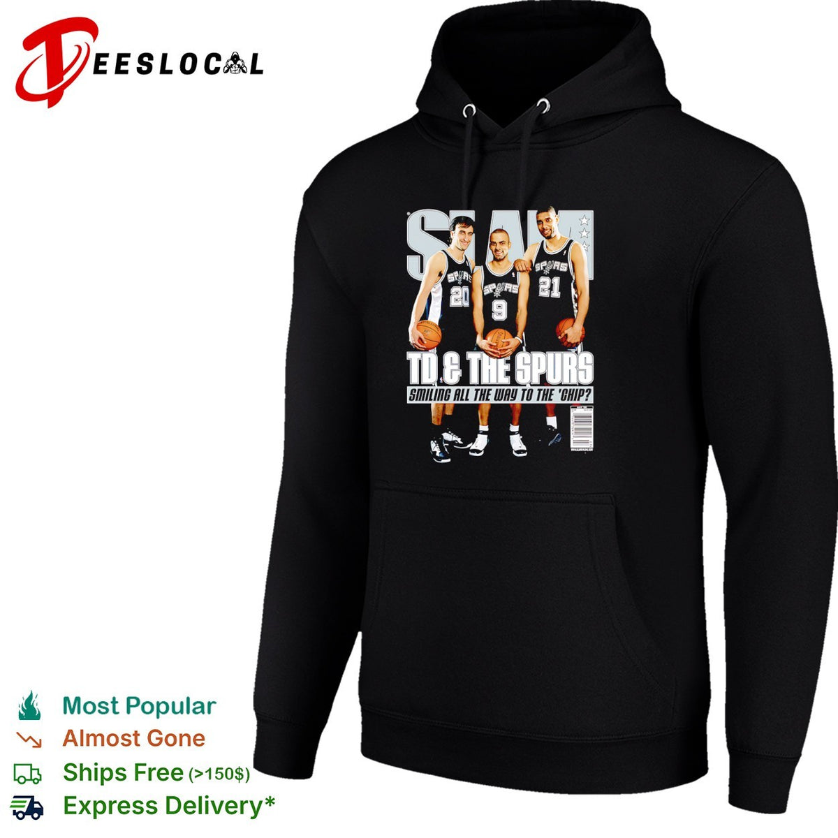 Tim Duncan Tony Parker Manu Ginobili San Antonio Spurs smiling all the way to the chip slam shirt