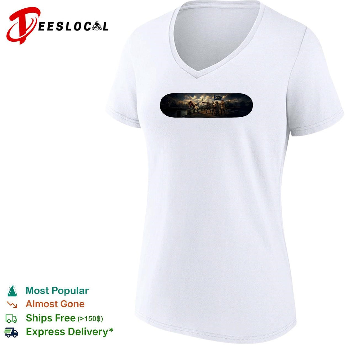 Timcast revolutionary war soldier flag bearer oil painting style graphic shirt