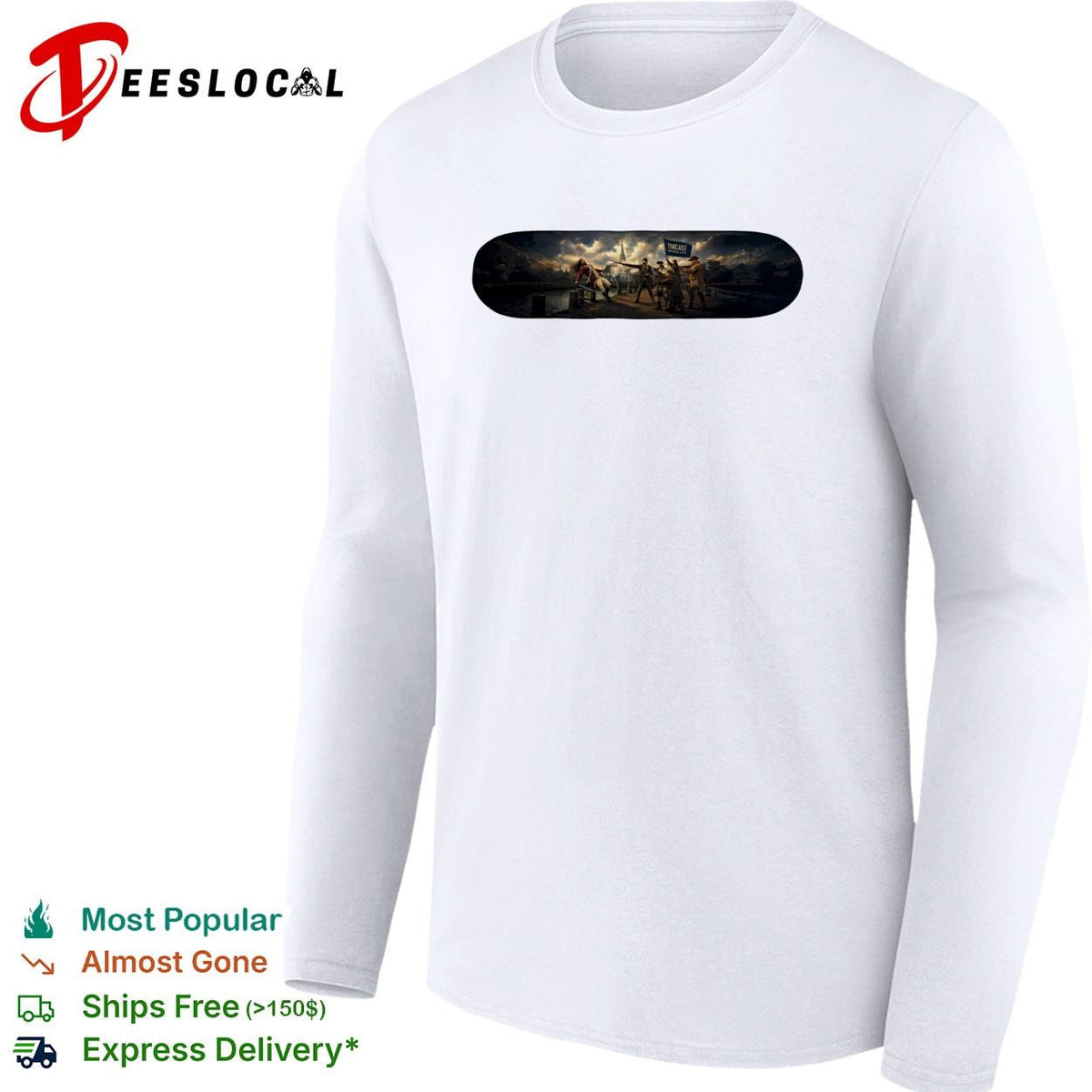 Timcast revolutionary war soldier flag bearer oil painting style graphic shirt
