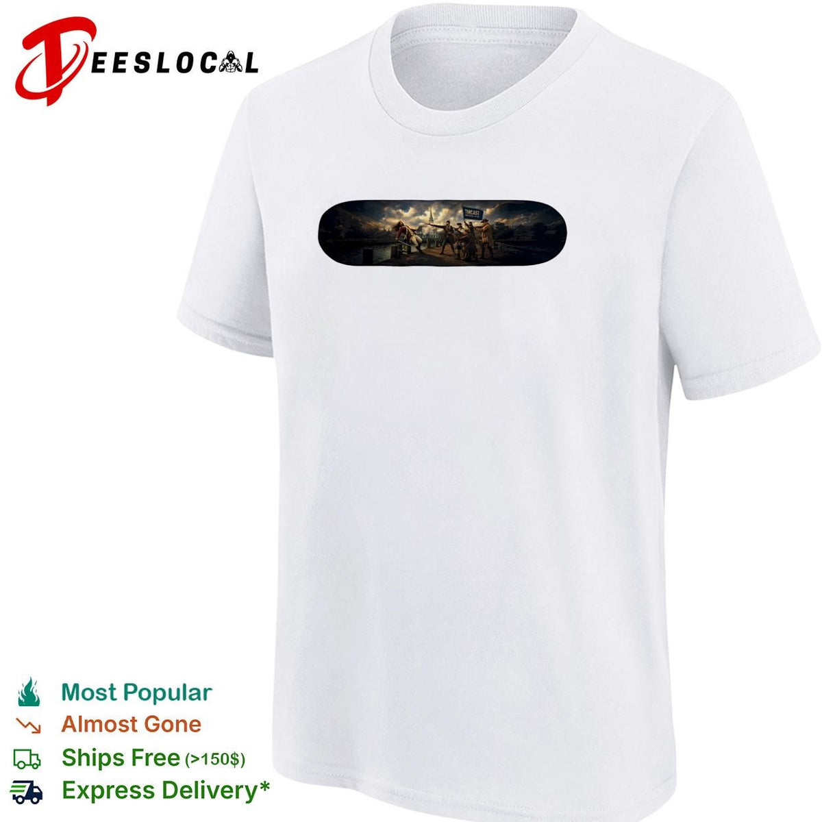 Timcast revolutionary war soldier flag bearer oil painting style graphic shirt