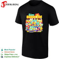 Tiny Sessions colorful cartoon music festival characters shirt