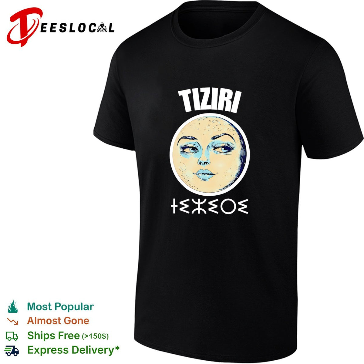 Tiziri moon face Amazigh Berber cultural art shirt