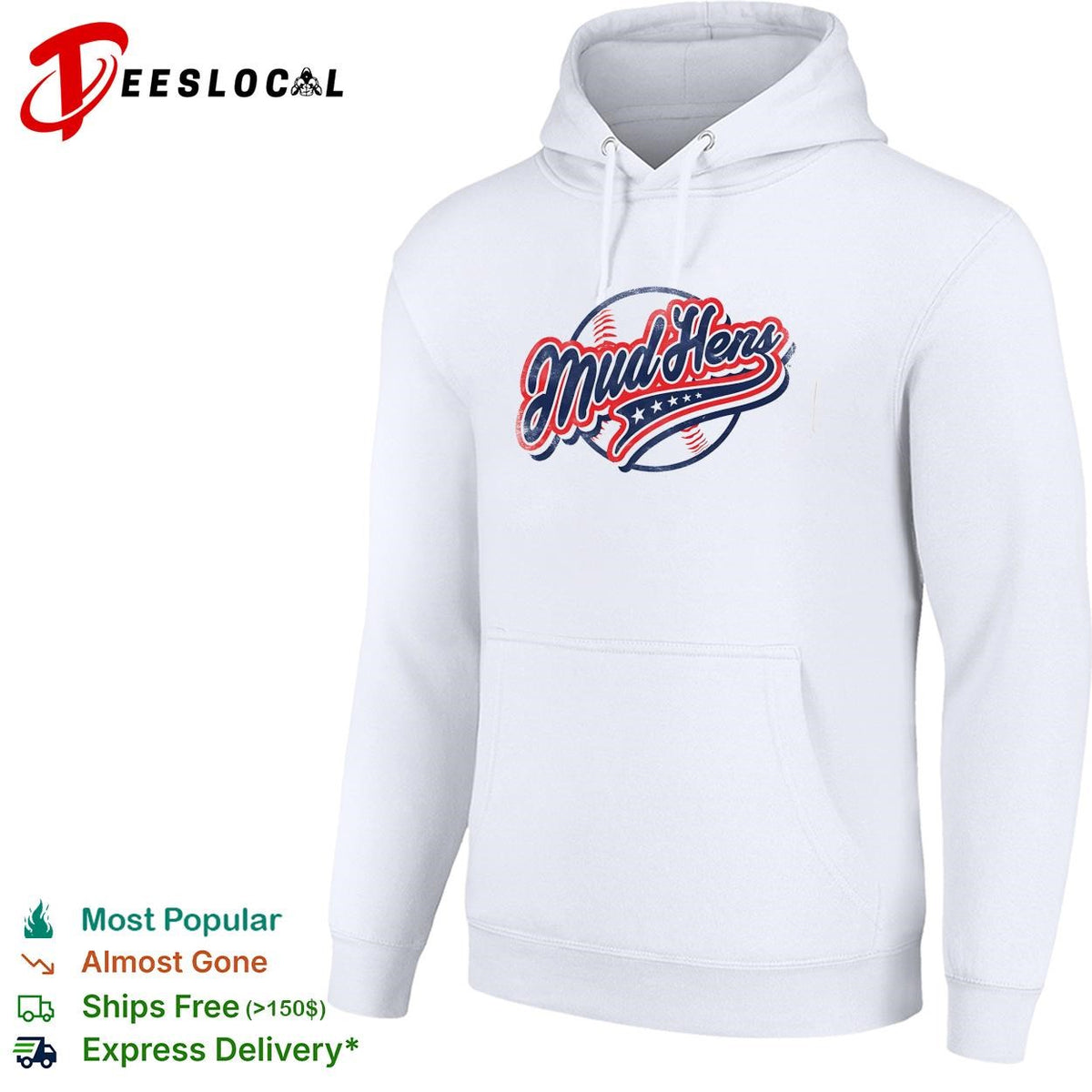 Toledo Mud Hens baseball script logo Americana stars and stripes lettering shirt