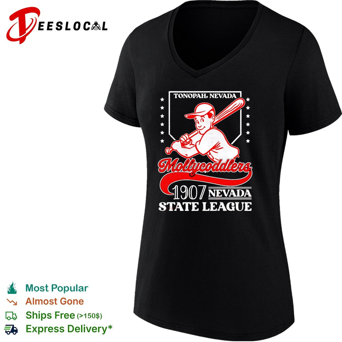 Tonopah Nevada Mollycoddlers 1907 Nevada State League vintage baseball mascot art shirt