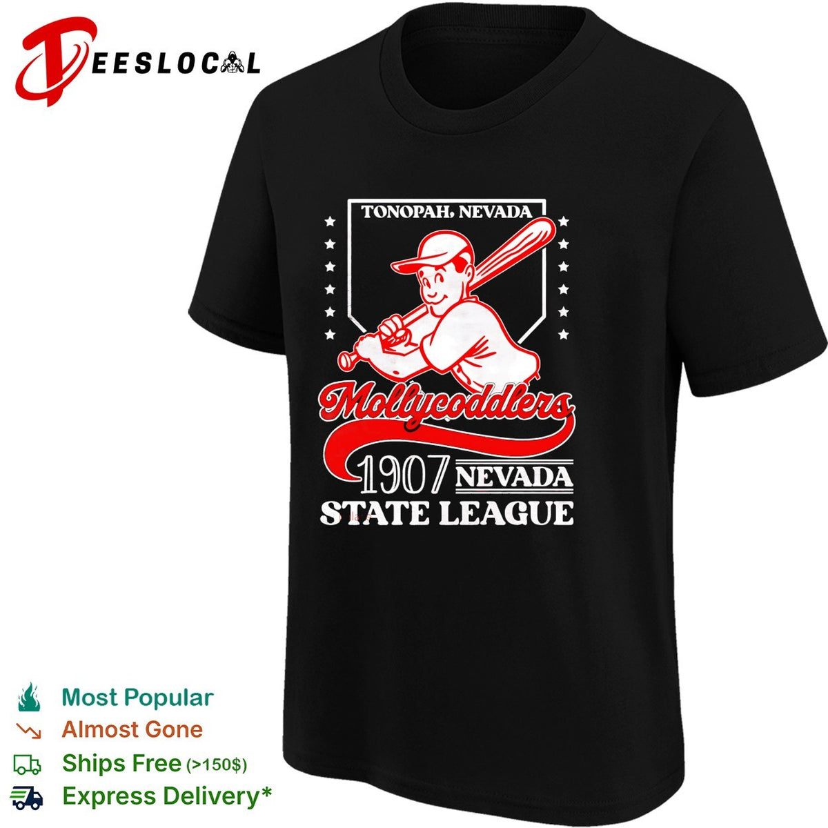Tonopah Nevada Mollycoddlers 1907 Nevada State League vintage baseball mascot art shirt