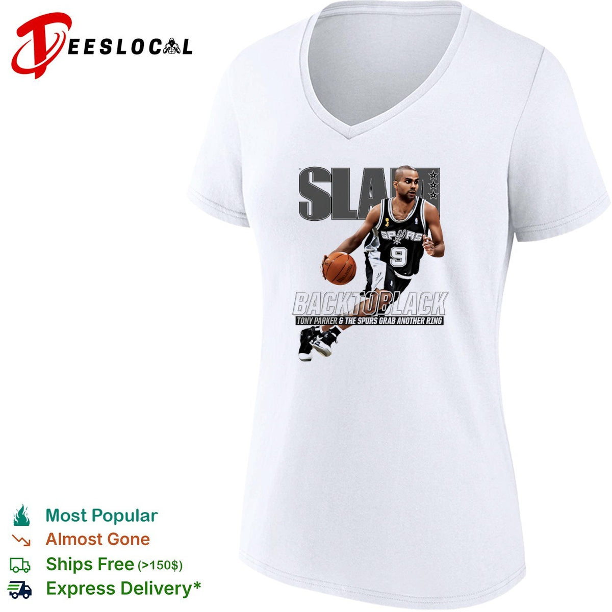 Tony Parker San Antonio Spurs back to black grab another ring slam shirt
