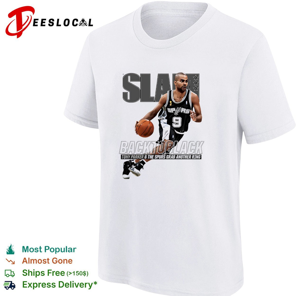 Tony Parker San Antonio Spurs back to black grab another ring slam shirt