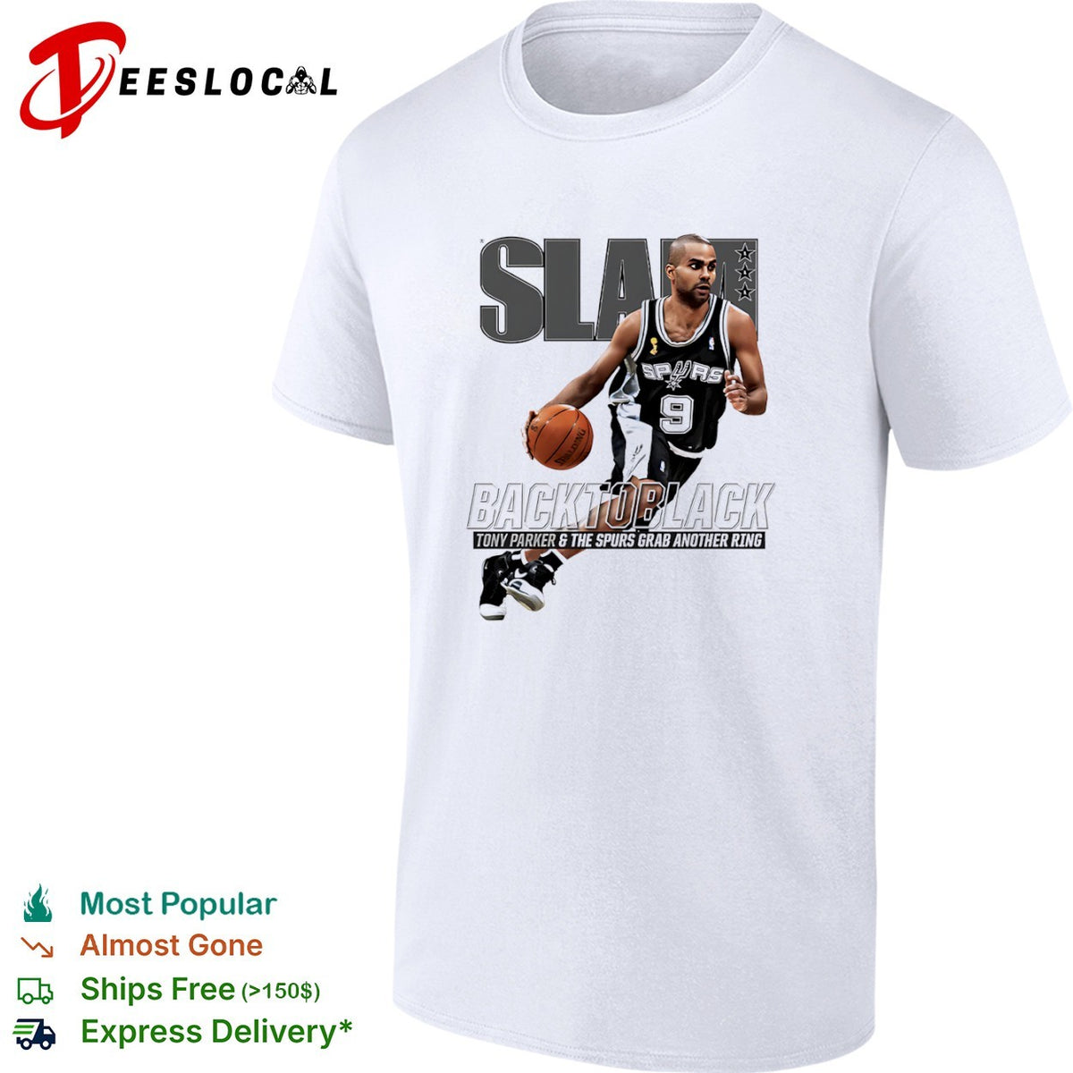 Tony Parker San Antonio Spurs back to black grab another ring slam shirt