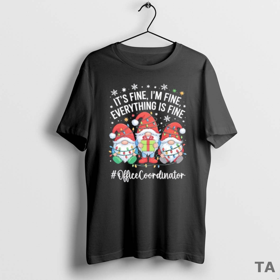 Top Gnome Santa Its Fine Im Fine Everything Is Fine Officecoordinator T Shirt Sweater