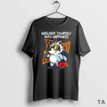 Top Raccoon Holding Fuel Tank Gaslight Yourself Into Happiness T Shirt Sweater