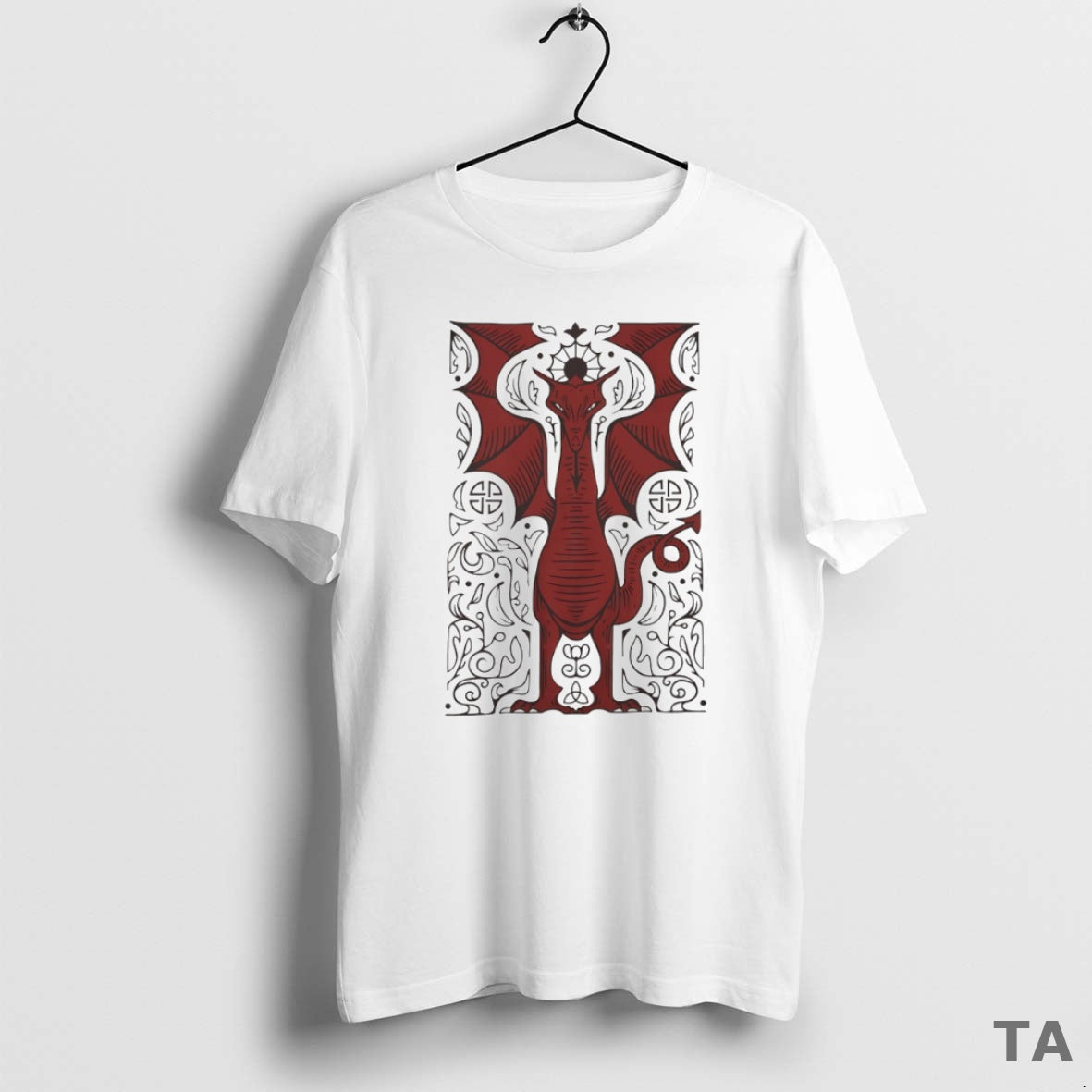 Top Red Dragon Circle T Shirt Sweater