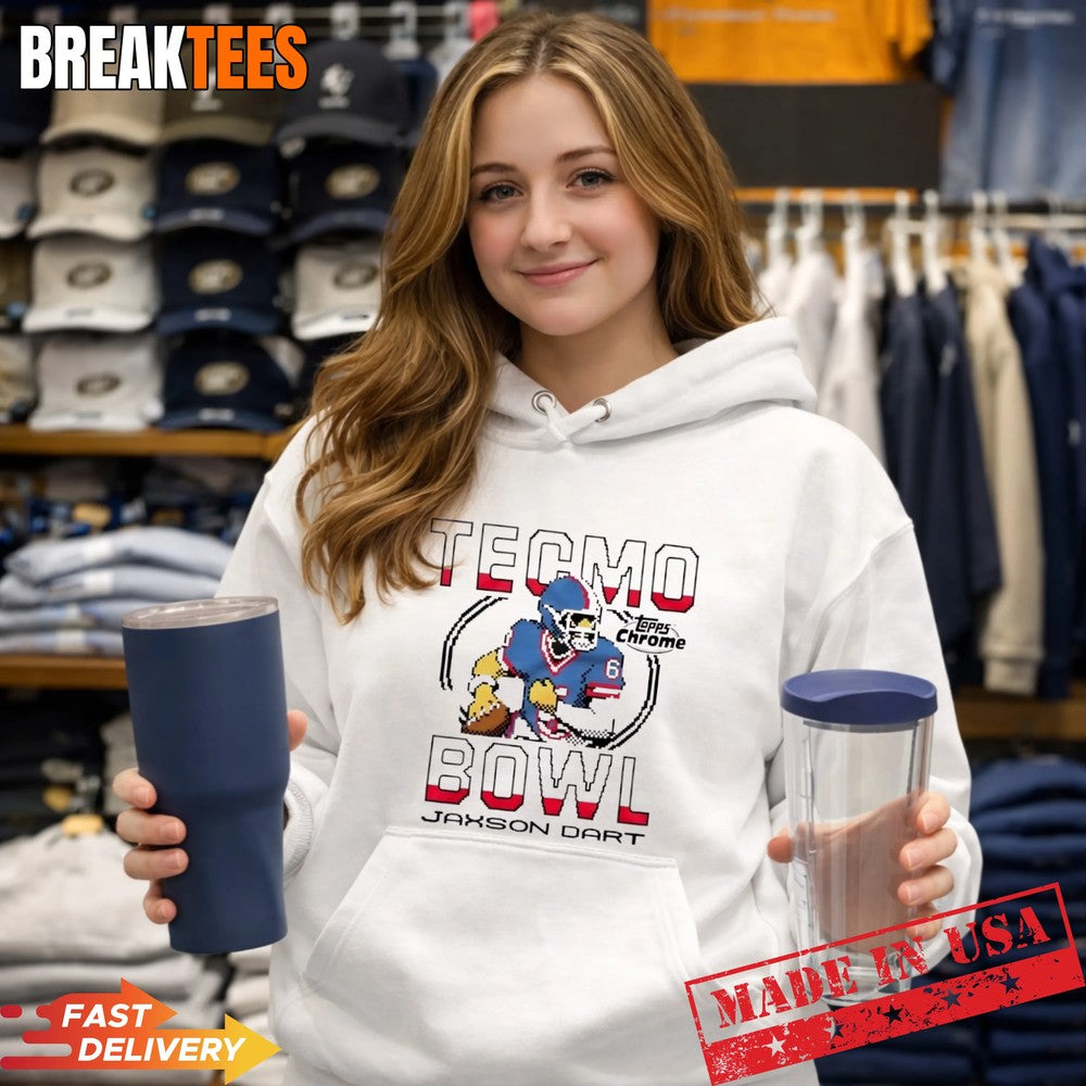 Topps Chrome x Tecmo Bowl New York Giants Jaxson Dart T-Shirt