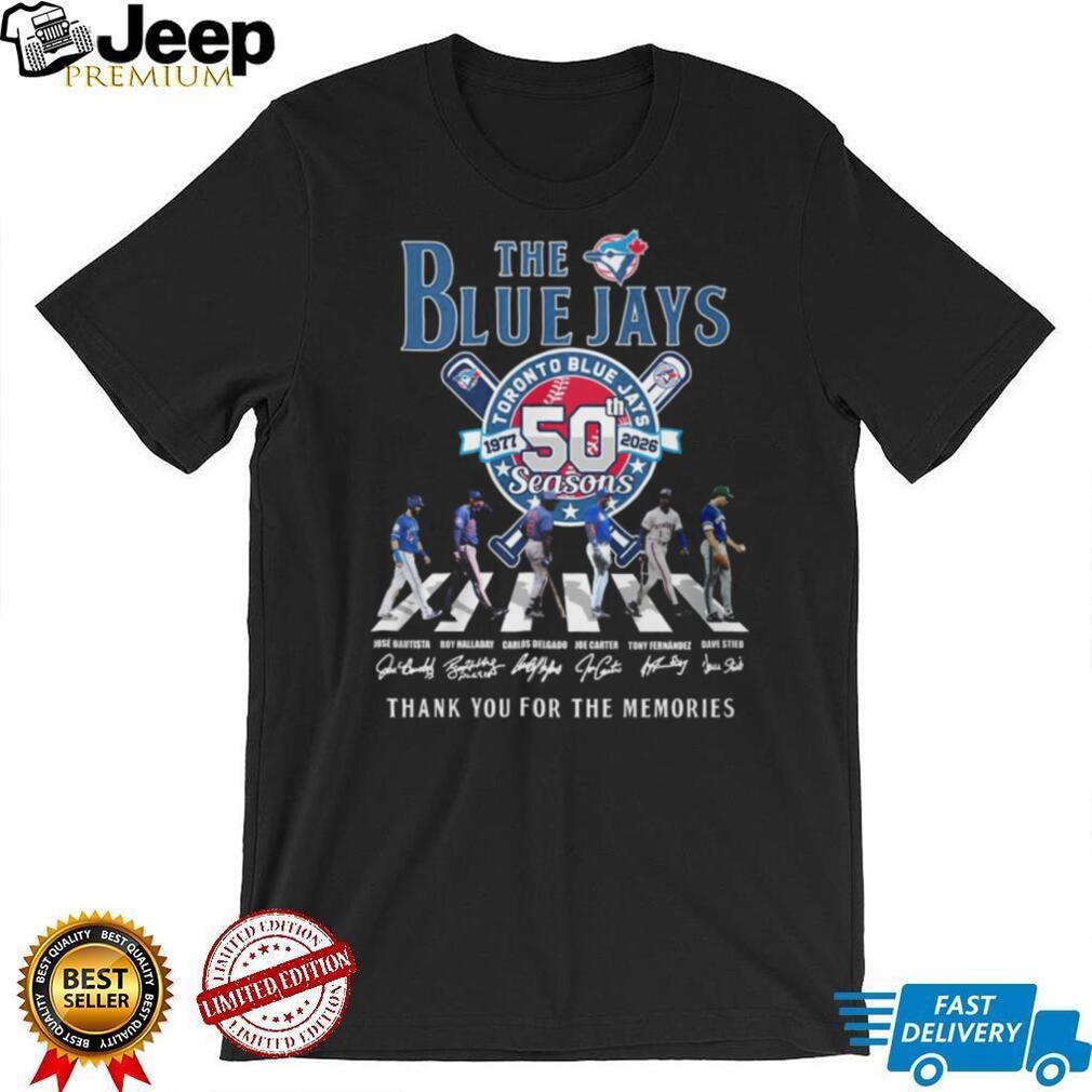 Toronto Blue Jays 50th Seasons 1977 2026 Abbey Road Signatures T Shirt