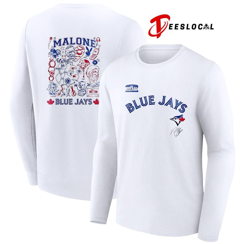 Toronto Blue Jays x Post Malone The Big Ass Stadium tour graphic signature shirt