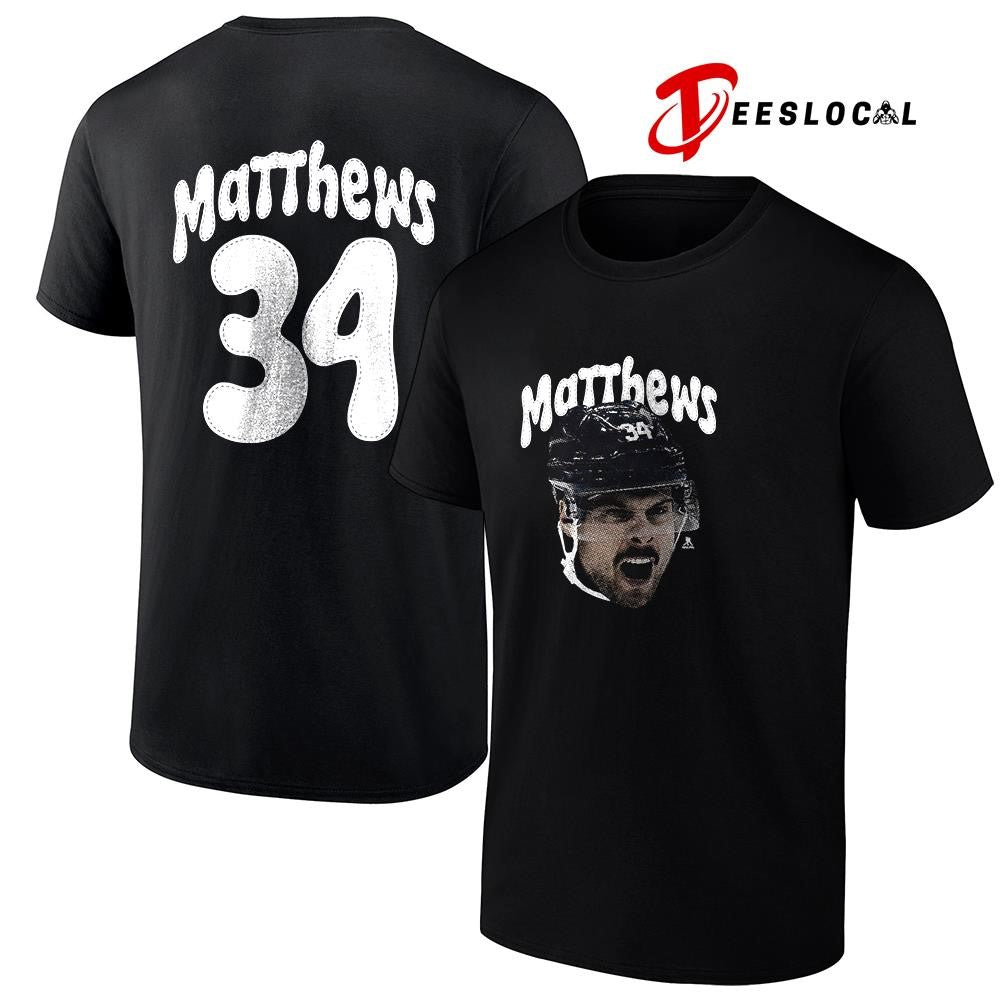 Toronto Maple Leafs Auston Matthews portrait name and number shirt
