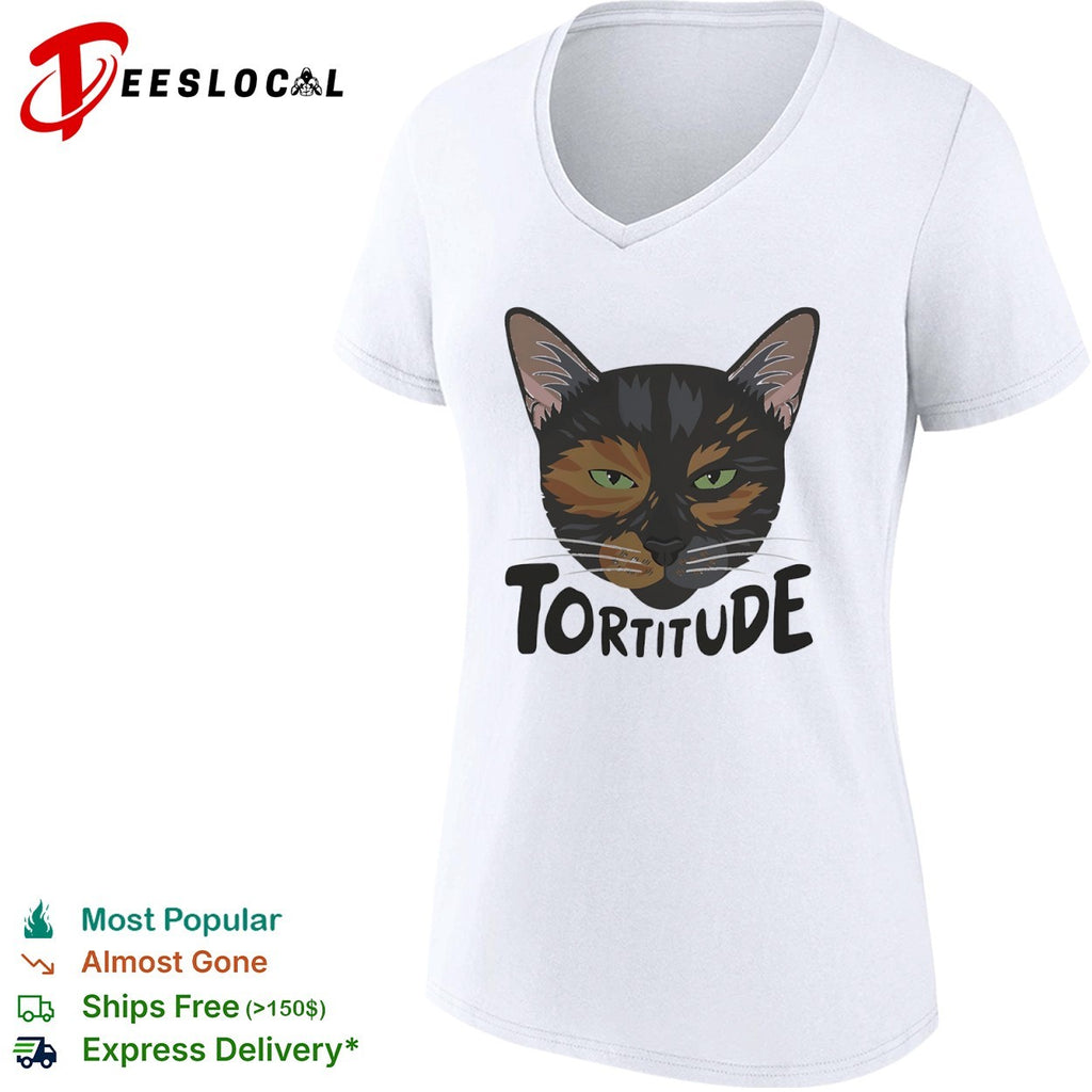 Tortitude Tortoiseshell Cat Face Portrait Animal Pet Lover Shirt
