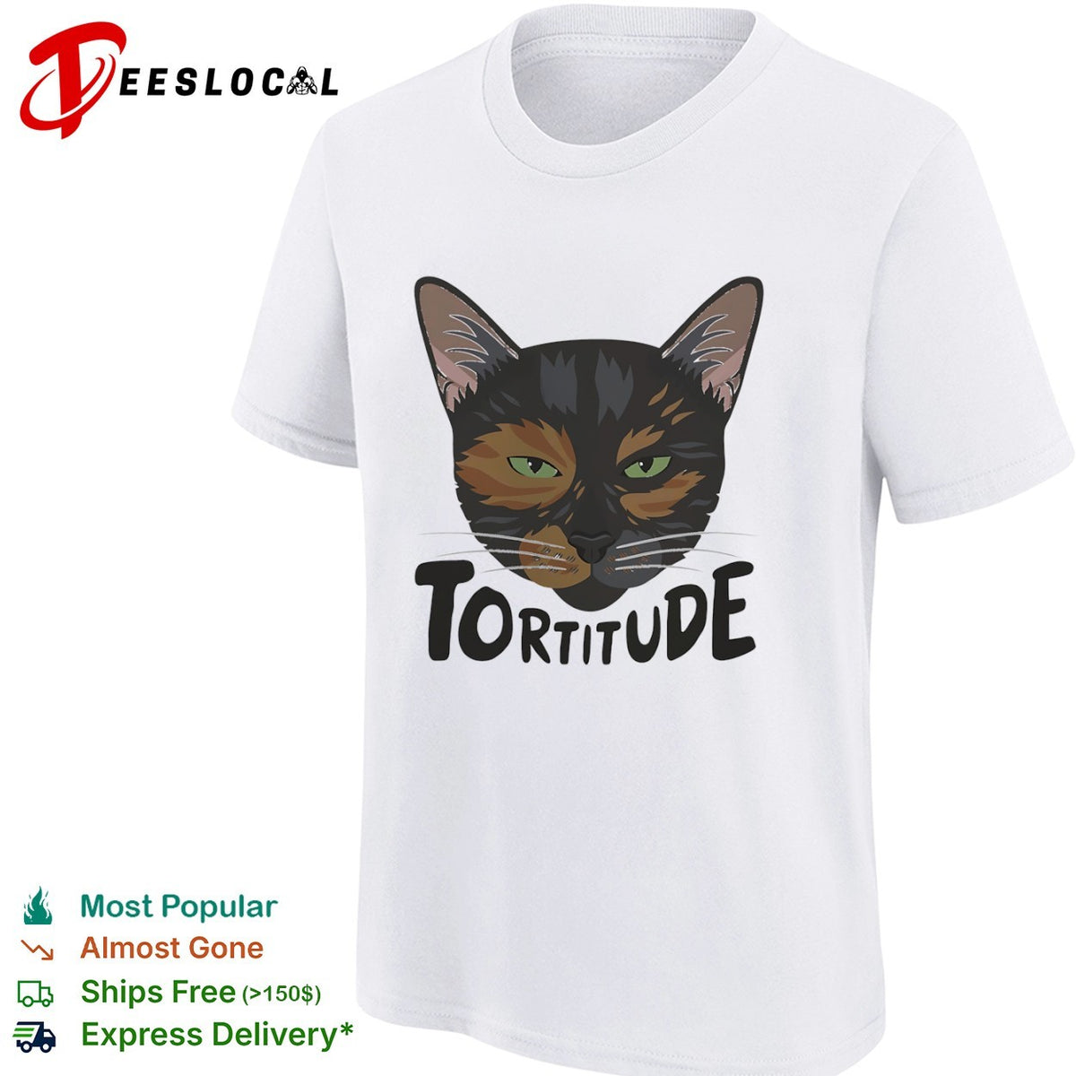 Tortitude Tortoiseshell Cat Face Portrait Animal Pet Lover Shirt