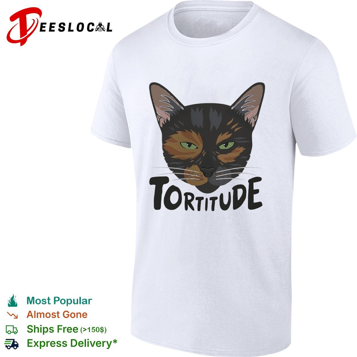 Tortitude Tortoiseshell Cat Face Portrait Animal Pet Lover Shirt