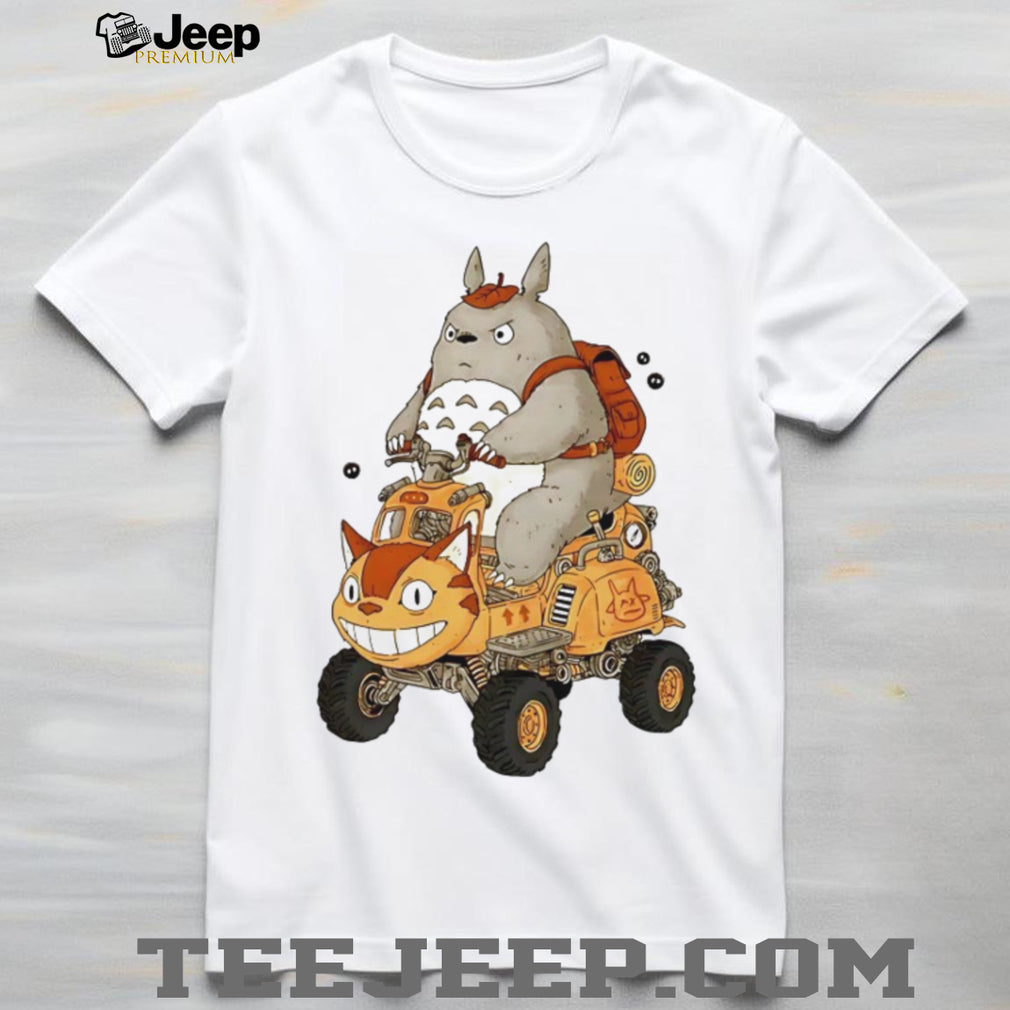 Totoro Riding Catbus ATV Mashup Studio Ghibli Fan T Shirt