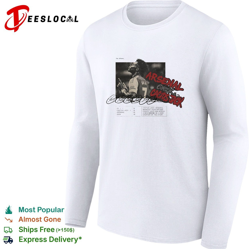 Travis Scott X Arsenal Cactus Jack Bukayo Saka graphic shirt