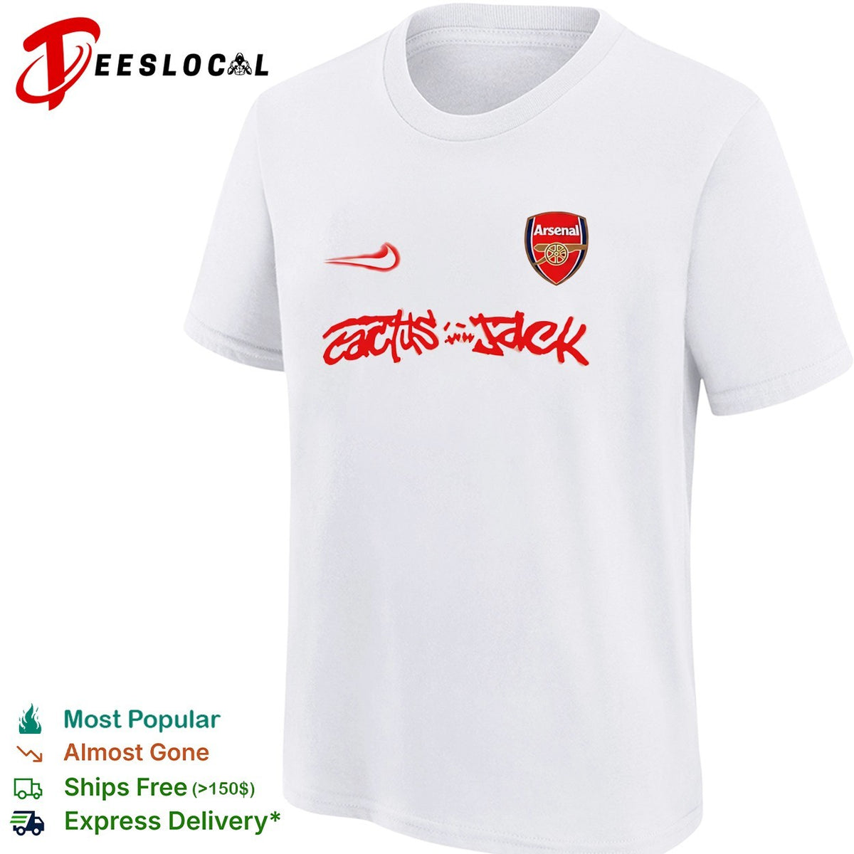 Travis Scott x Arsenal Cactus Jack Spray Logo shirt