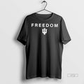 Trending Freedom Charlie Kirk X Indiana University Bloomington 2 Sided Graphic Tee Shirt Sweater