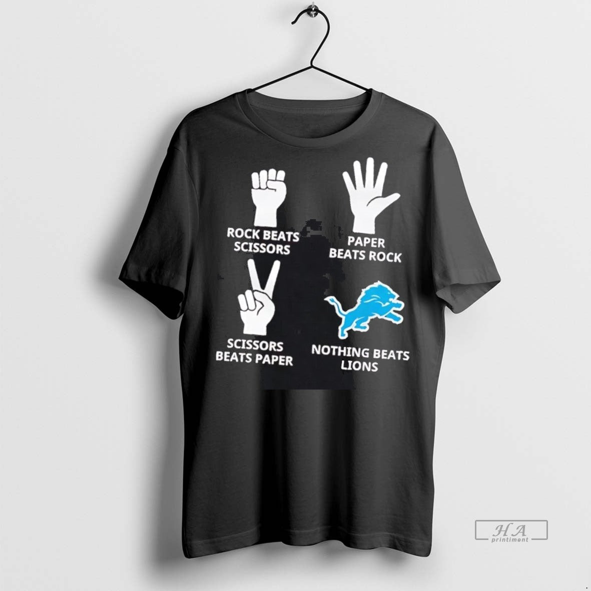 Trendy Official Rock Beats Scissors Paper Beats Rock Nothing Beats Detroit Lions Tee Sweater