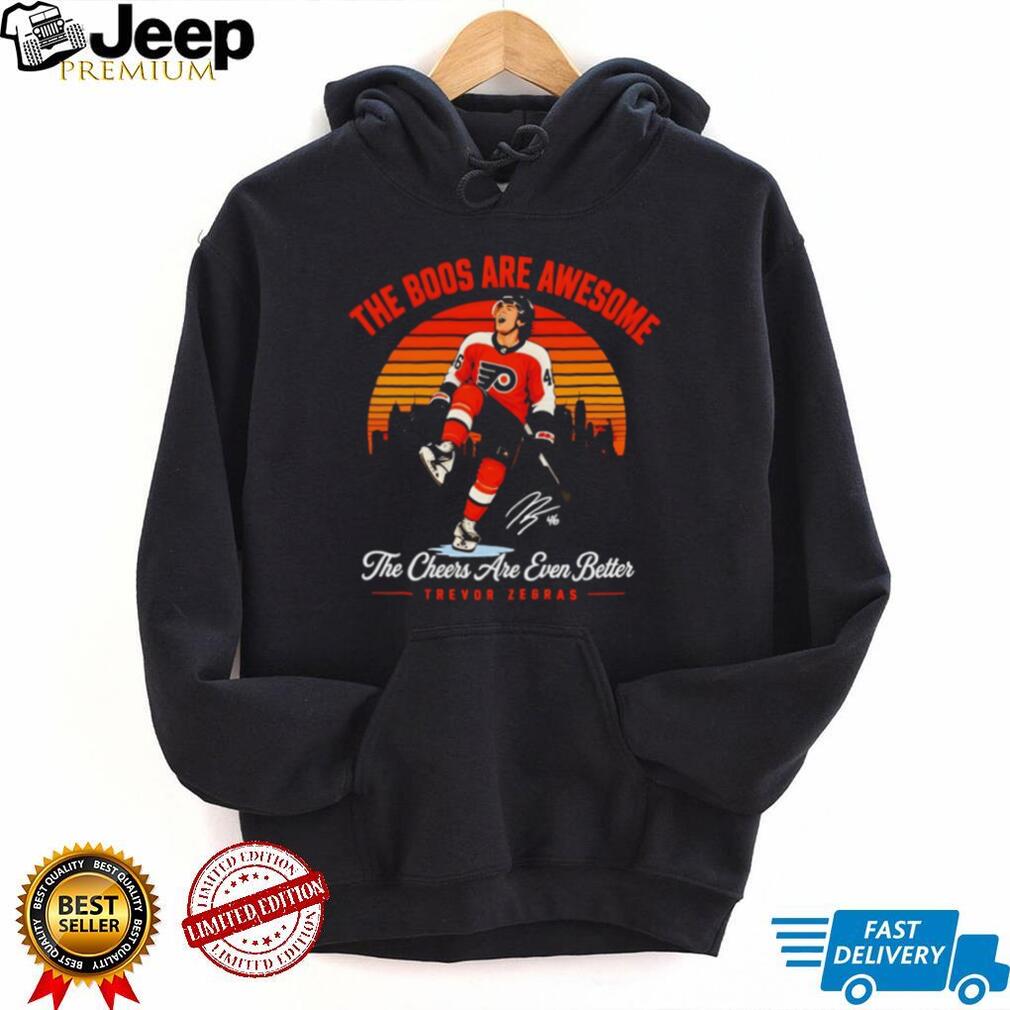 Trevor Zegras Anaheim Ducks The Boos Are Awesome Retro Sunset Fan T Shirt