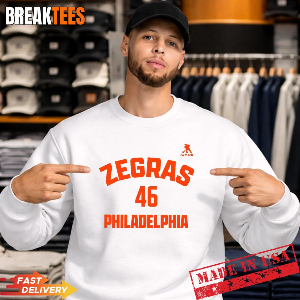 Trevor Zegras Name and Number Philadelphia Hockey Shirt